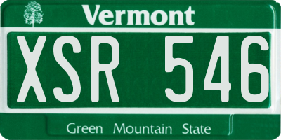 VT license plate XSR546