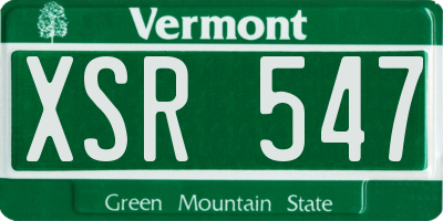 VT license plate XSR547
