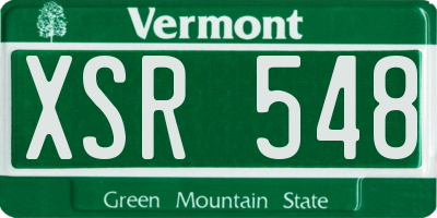 VT license plate XSR548