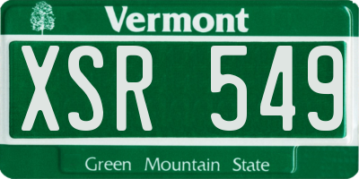 VT license plate XSR549