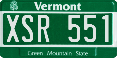 VT license plate XSR551
