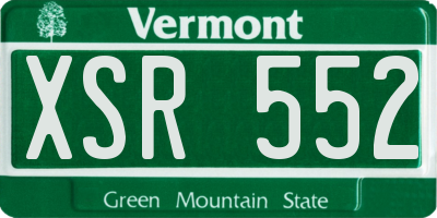 VT license plate XSR552