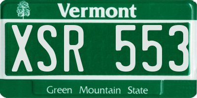 VT license plate XSR553