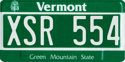 VT license plate XSR554