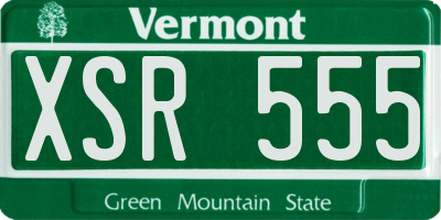 VT license plate XSR555