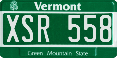 VT license plate XSR558