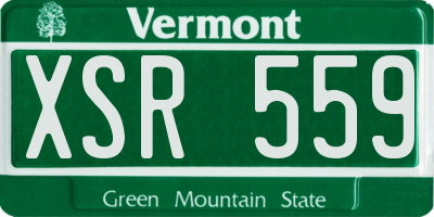 VT license plate XSR559