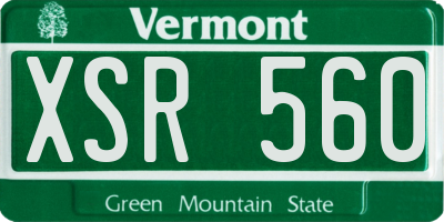 VT license plate XSR560