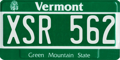 VT license plate XSR562