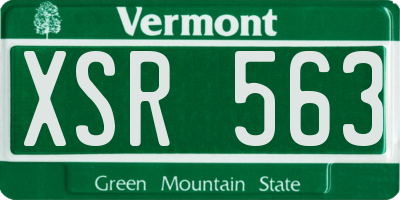 VT license plate XSR563