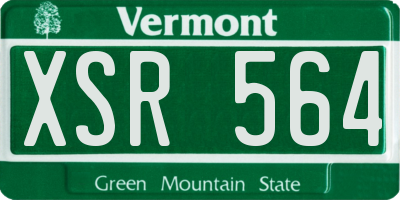 VT license plate XSR564