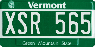 VT license plate XSR565