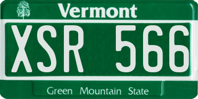 VT license plate XSR566