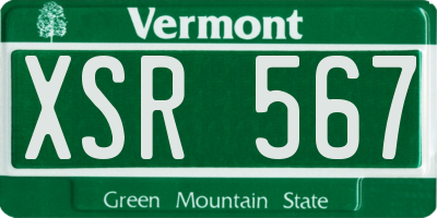 VT license plate XSR567