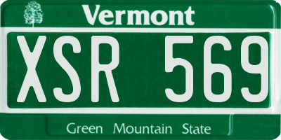 VT license plate XSR569