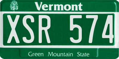 VT license plate XSR574