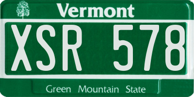 VT license plate XSR578