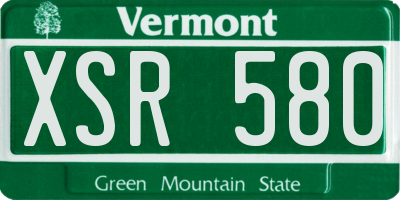 VT license plate XSR580