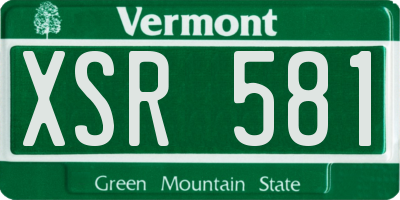 VT license plate XSR581