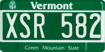 VT license plate XSR582