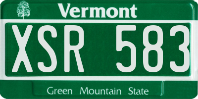 VT license plate XSR583