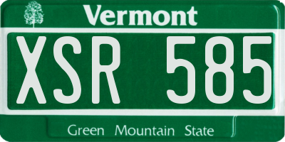 VT license plate XSR585