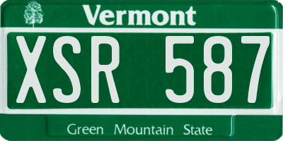 VT license plate XSR587