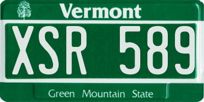 VT license plate XSR589