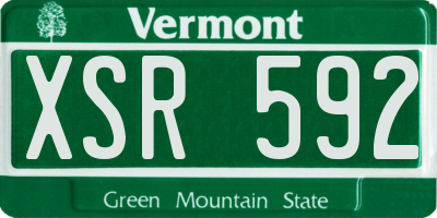 VT license plate XSR592