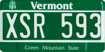VT license plate XSR593