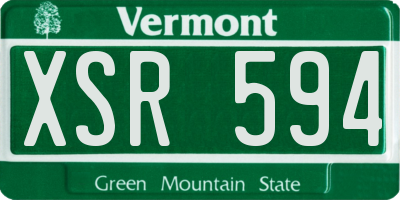 VT license plate XSR594