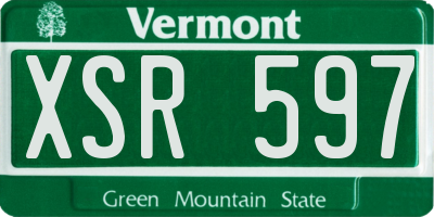 VT license plate XSR597