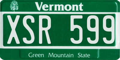 VT license plate XSR599