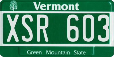VT license plate XSR603
