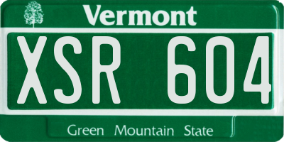 VT license plate XSR604