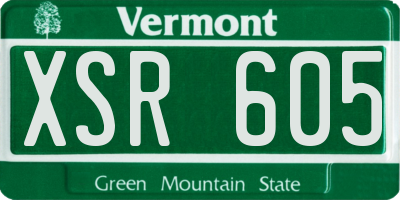 VT license plate XSR605