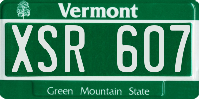 VT license plate XSR607