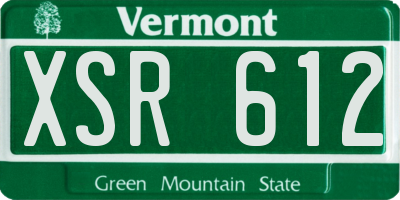 VT license plate XSR612