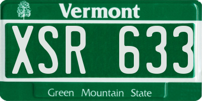 VT license plate XSR633