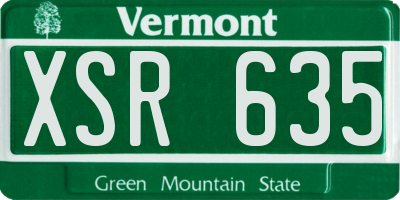 VT license plate XSR635