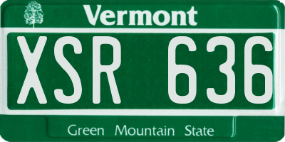 VT license plate XSR636