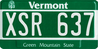 VT license plate XSR637