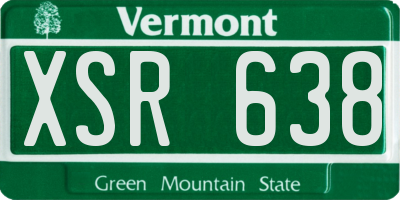 VT license plate XSR638