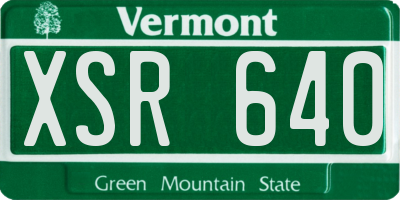 VT license plate XSR640