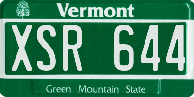 VT license plate XSR644