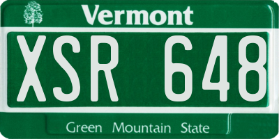 VT license plate XSR648