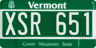 VT license plate XSR651