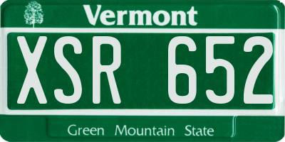VT license plate XSR652