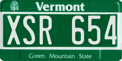VT license plate XSR654