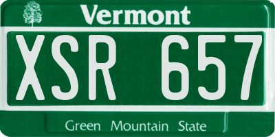 VT license plate XSR657